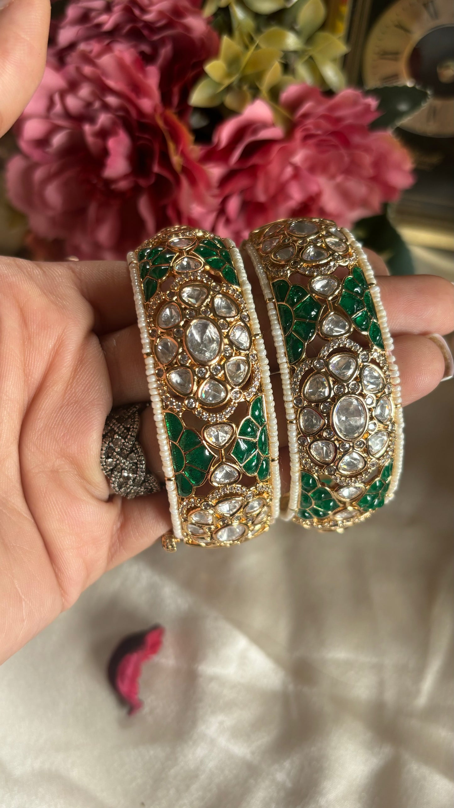 Emerald Moissanite bangles