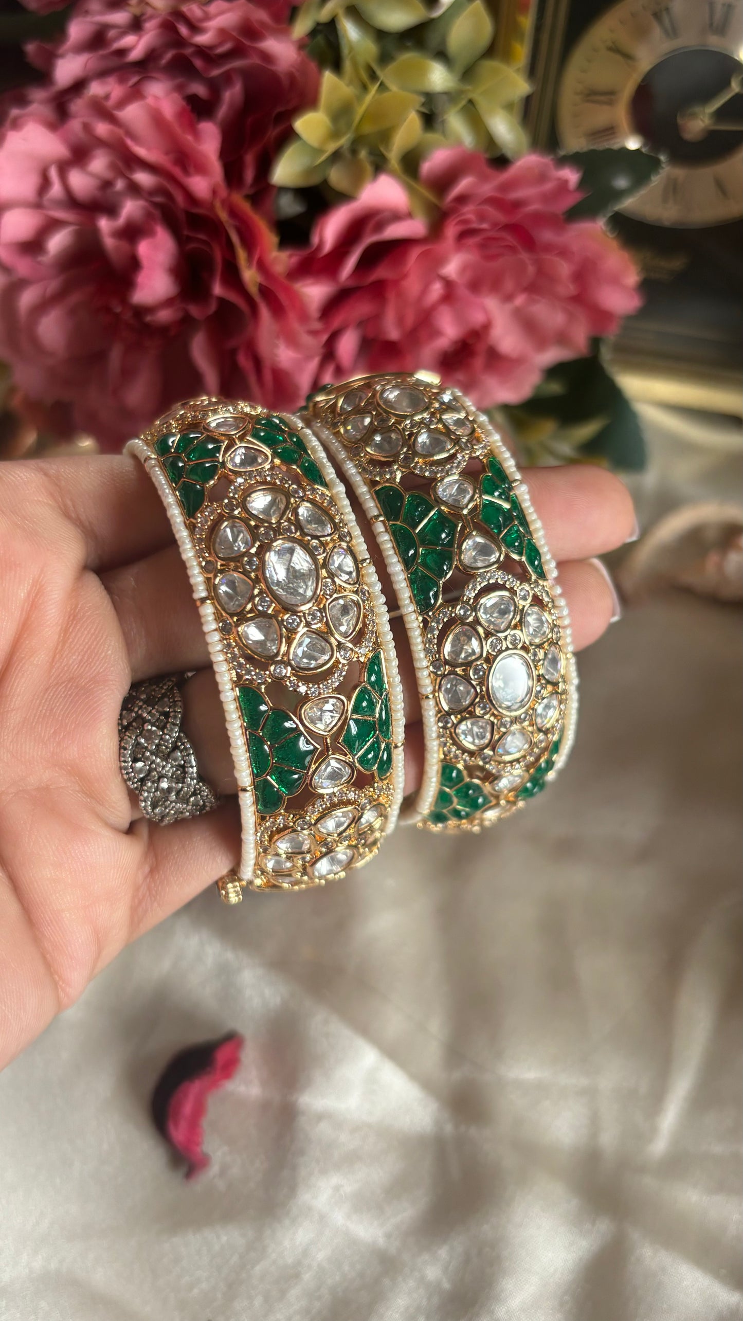 Emerald Moissanite bangles