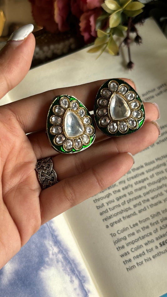Meenakari polki studs