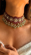 Bridal Asia mint ruby Moissanite choker