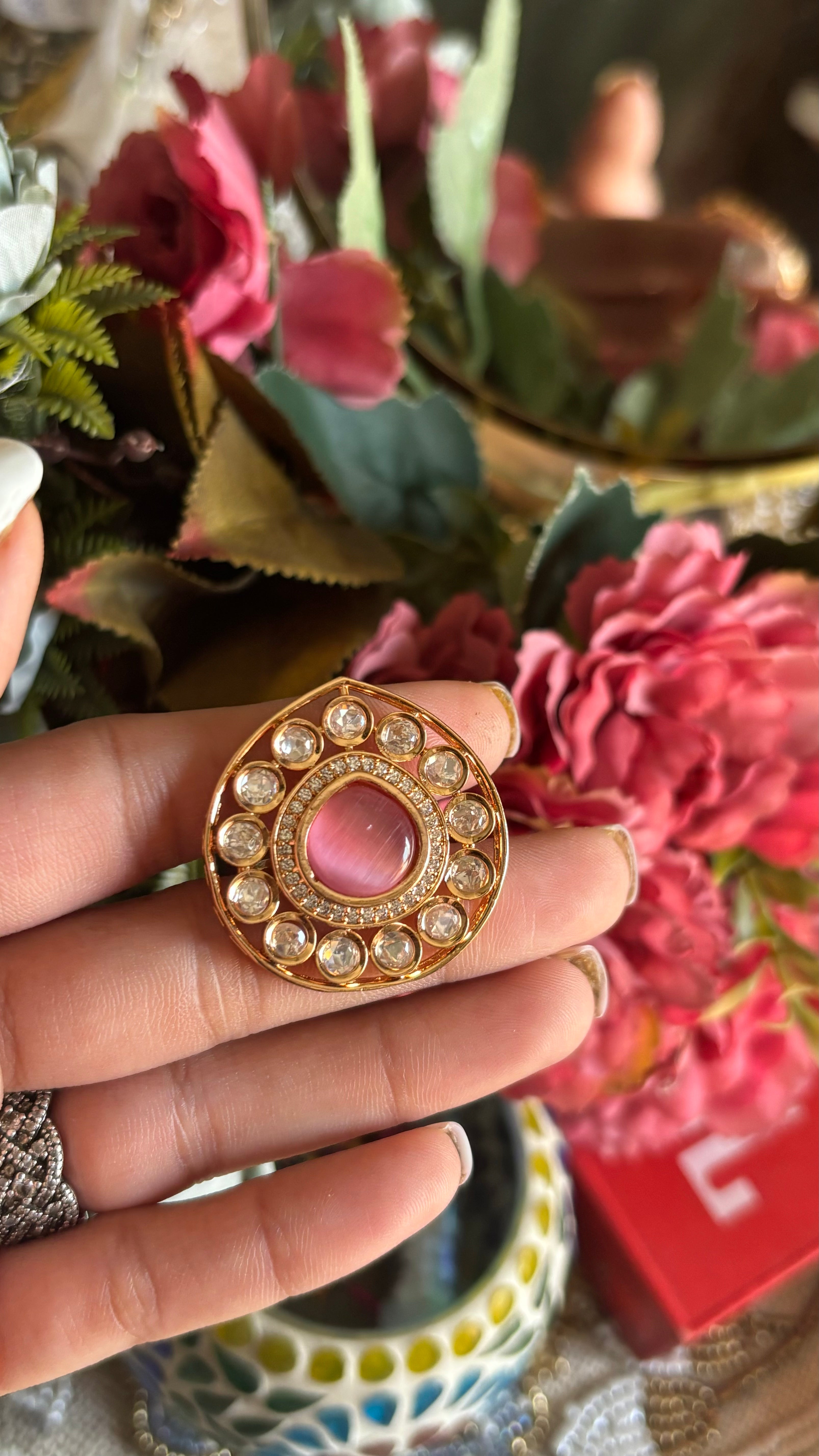 Rose quartz ring