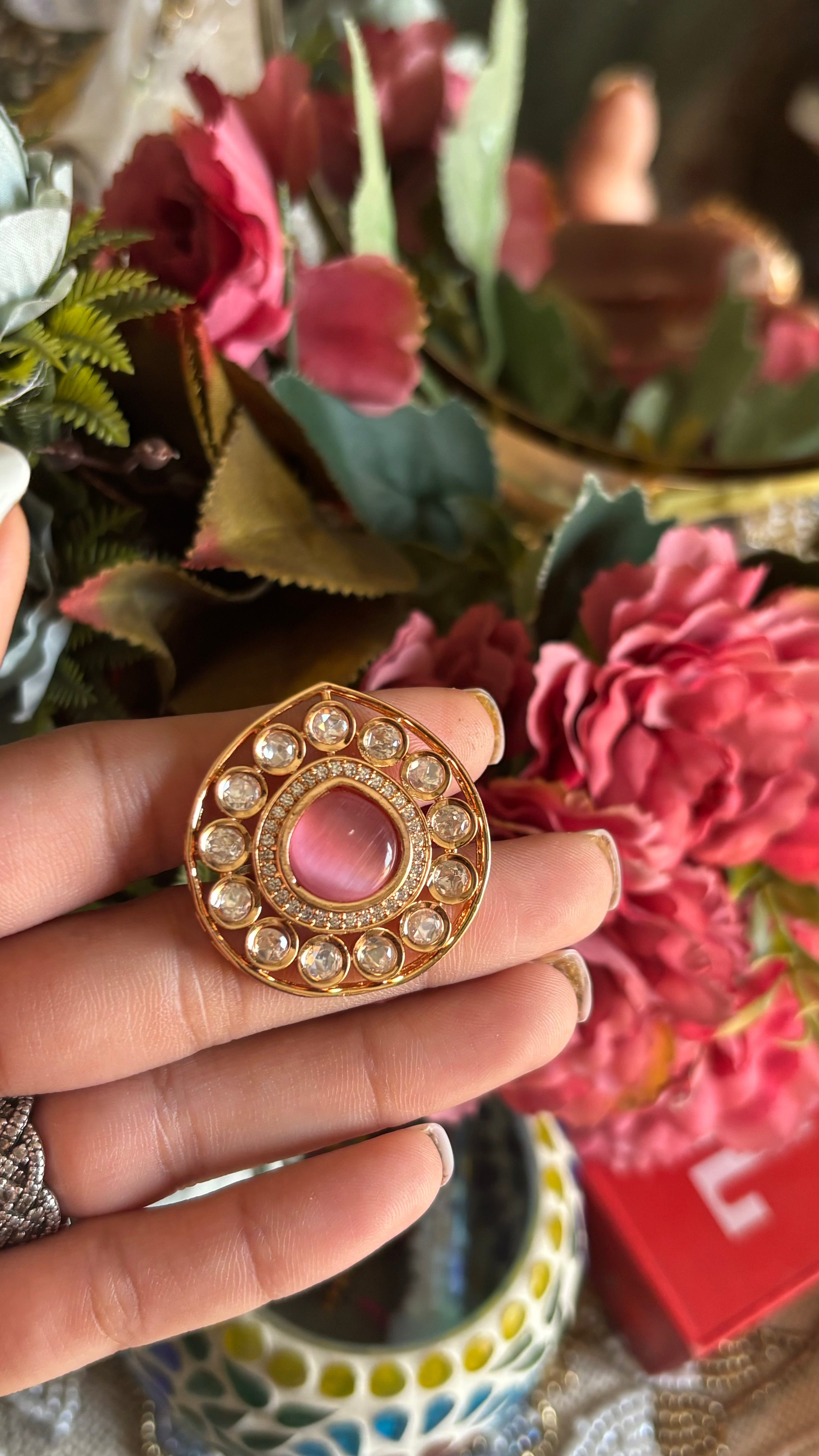 Rose quartz ring