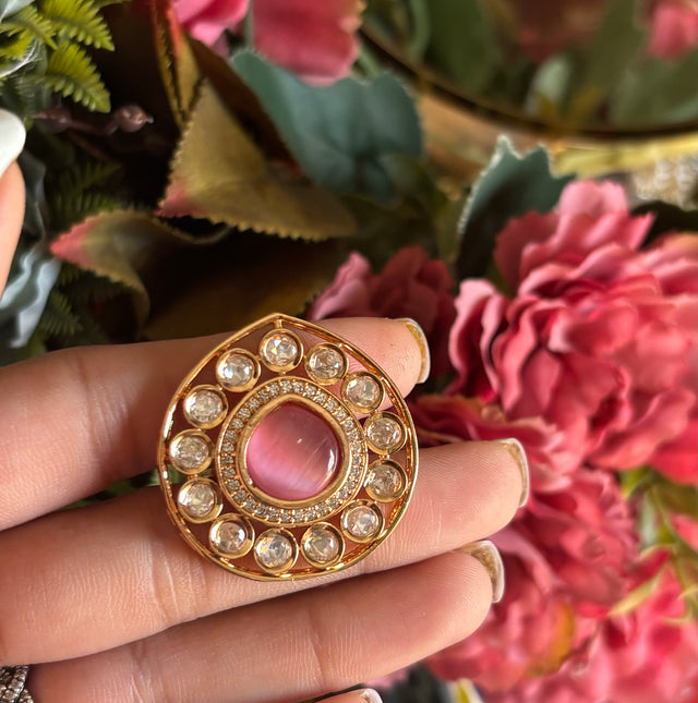 Rose quartz ring