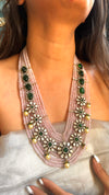 Blush pink emerald Moissanite necklace