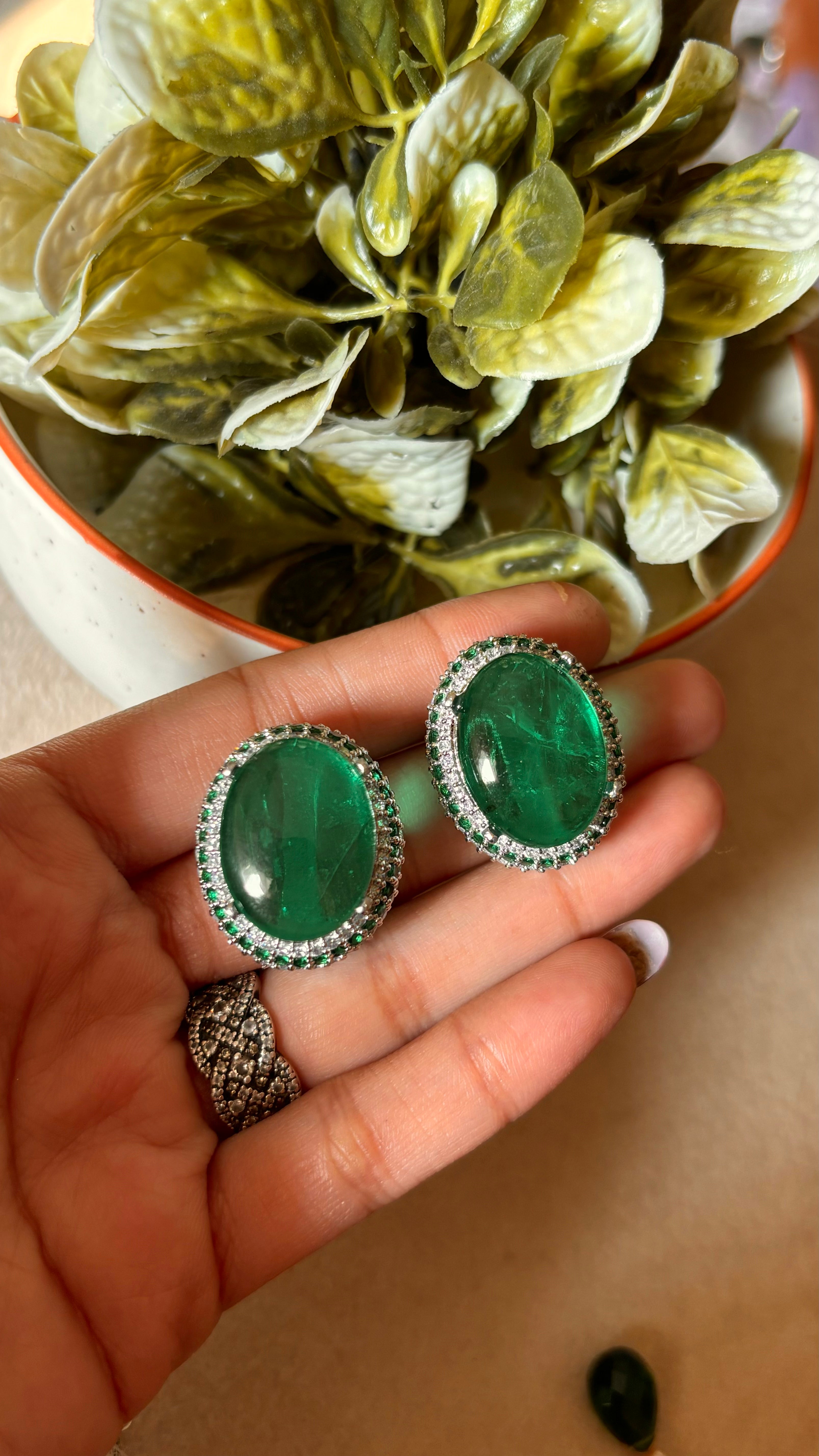 Emerald studs