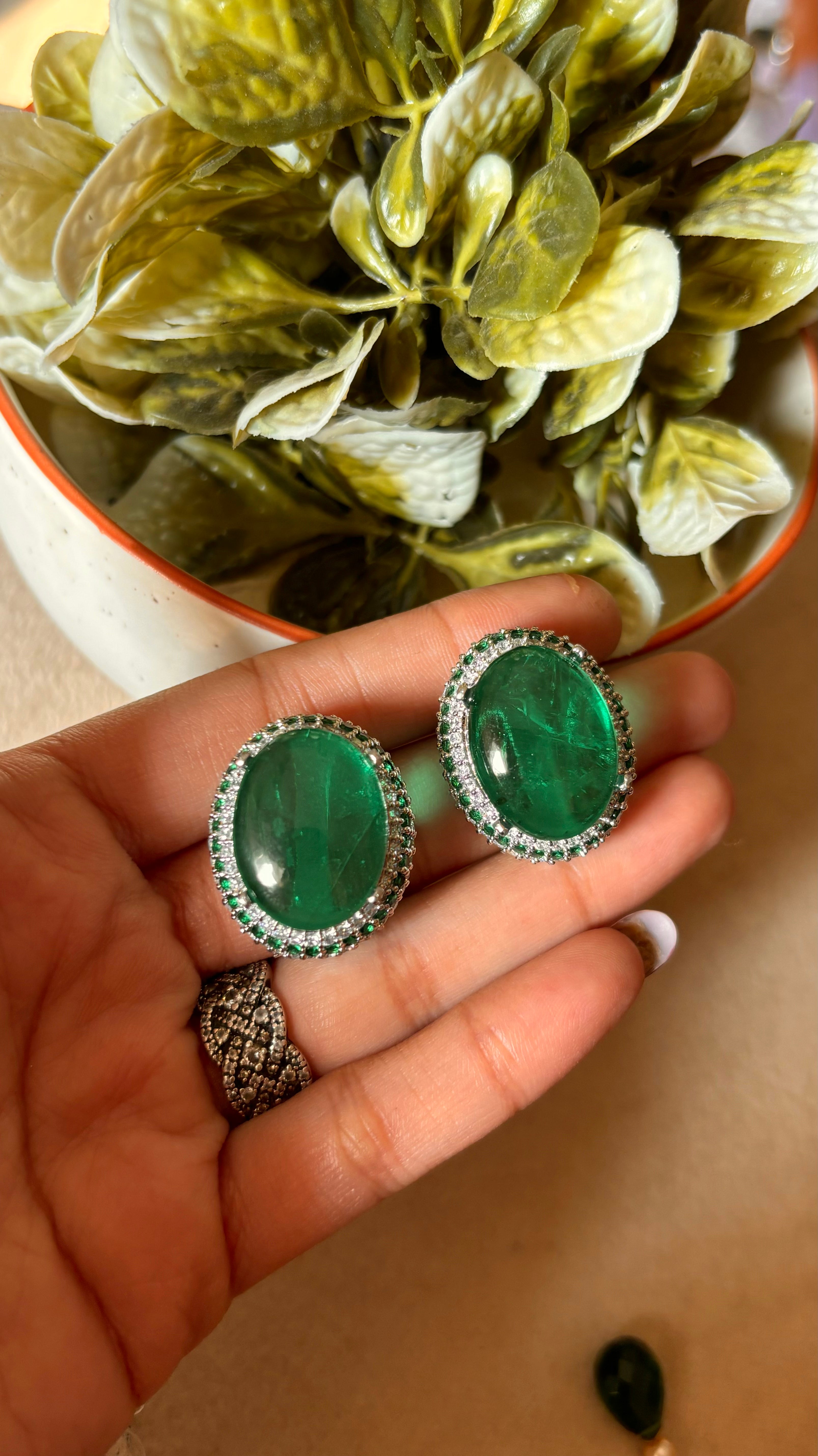 Emerald studs