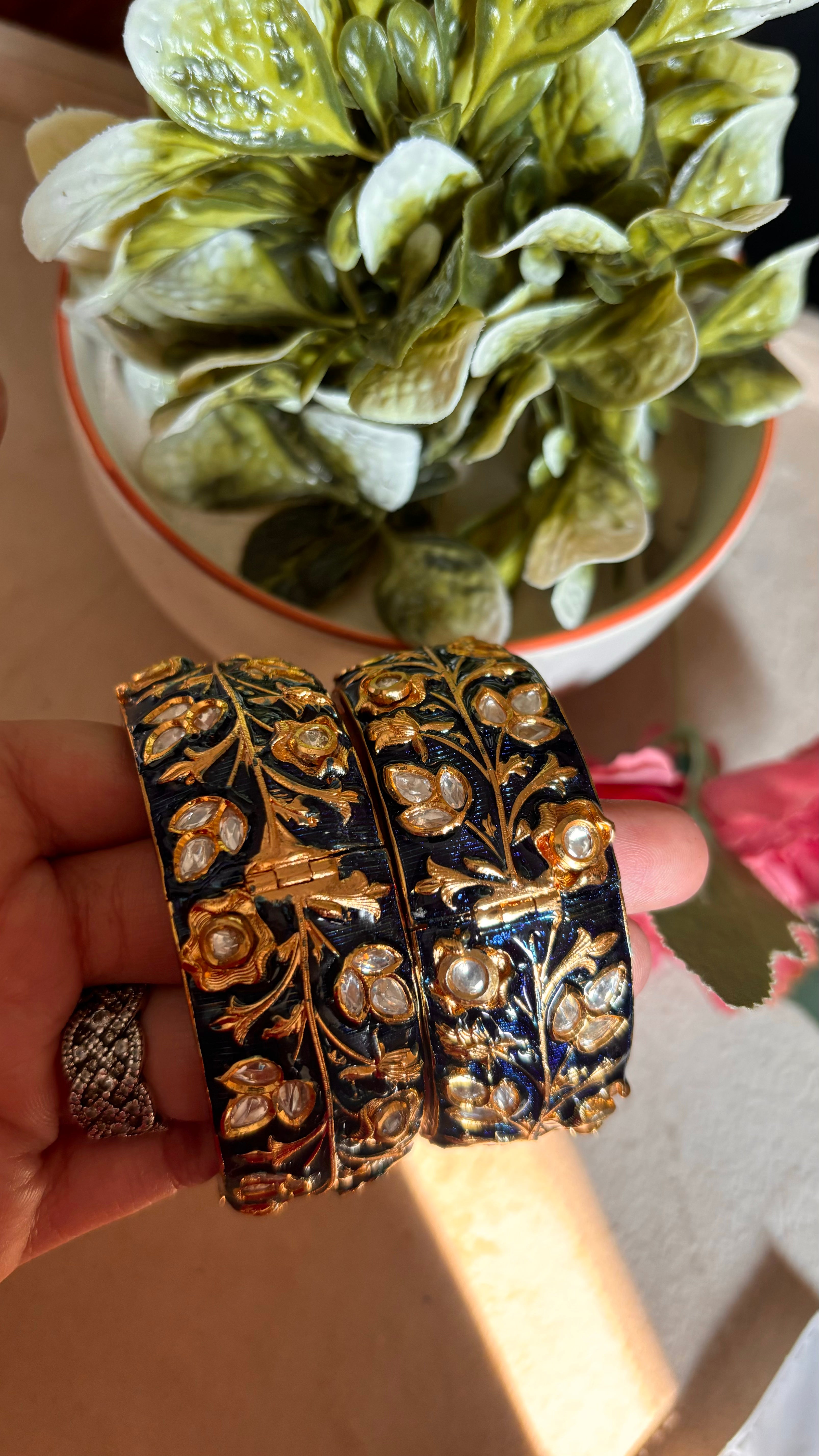 Sapphire meenakari bangles