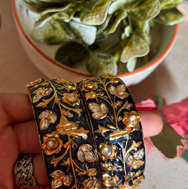 Sapphire meenakari bangles