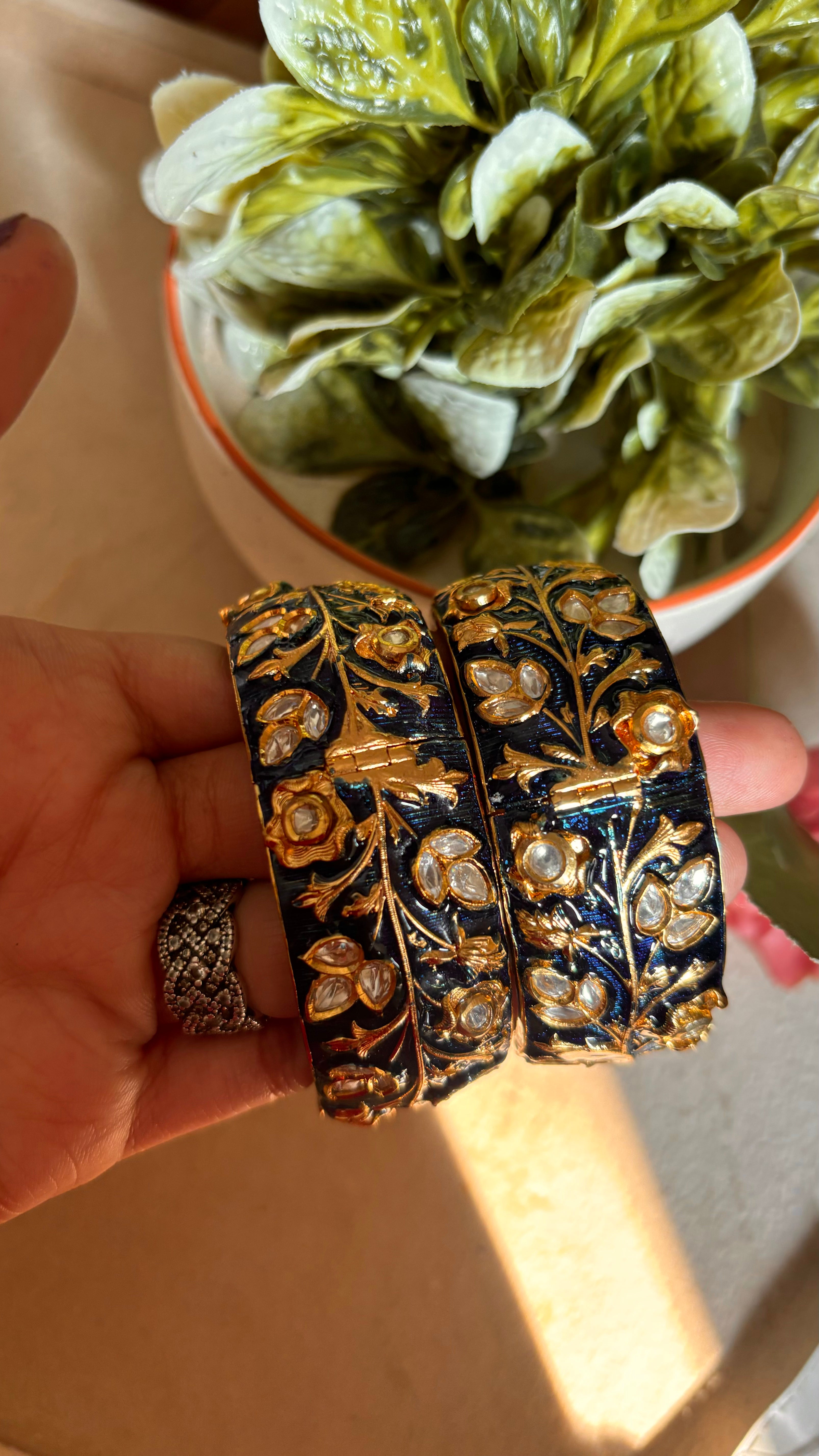 Sapphire meenakari bangles