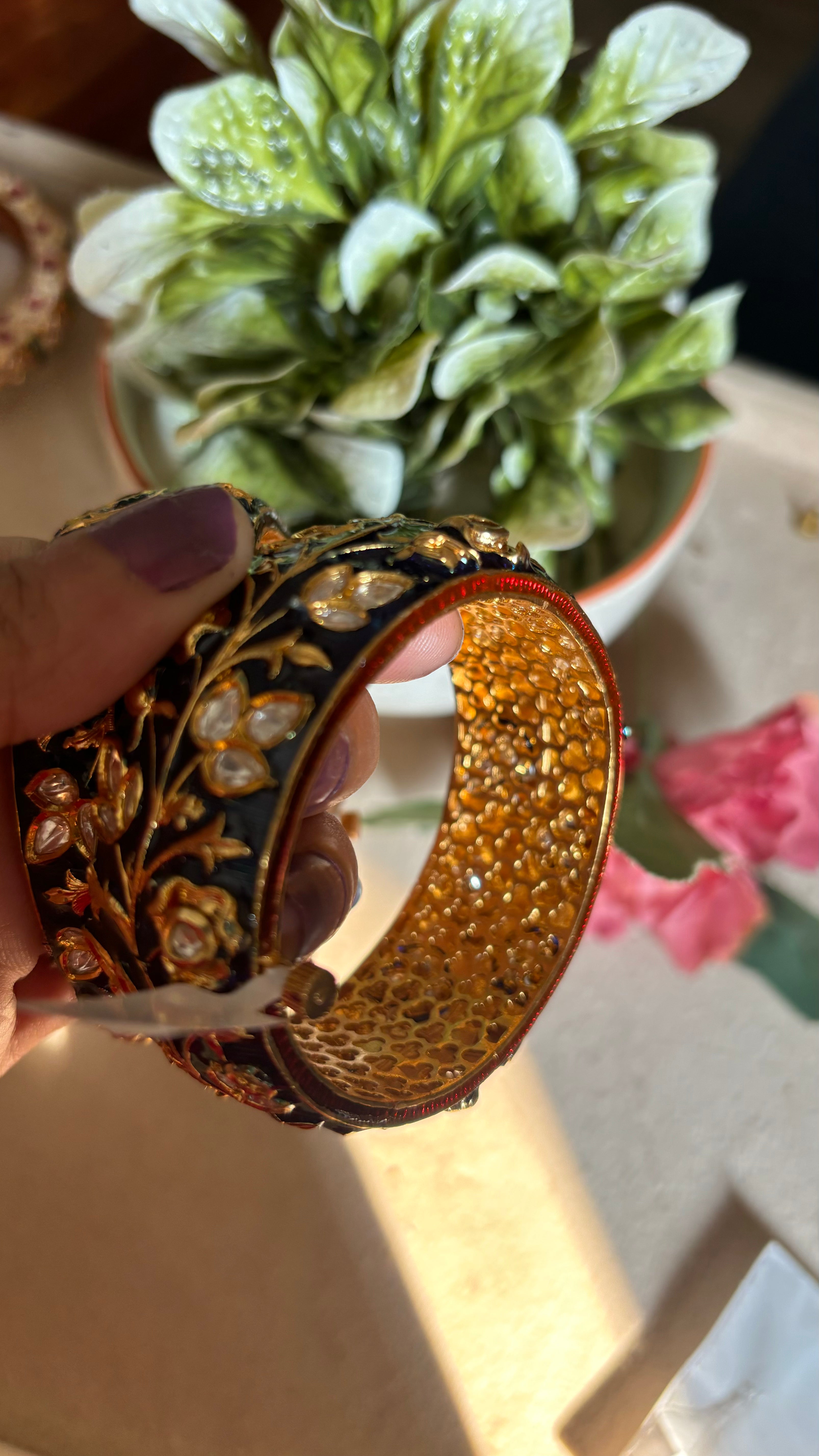 Sapphire meenakari bangles