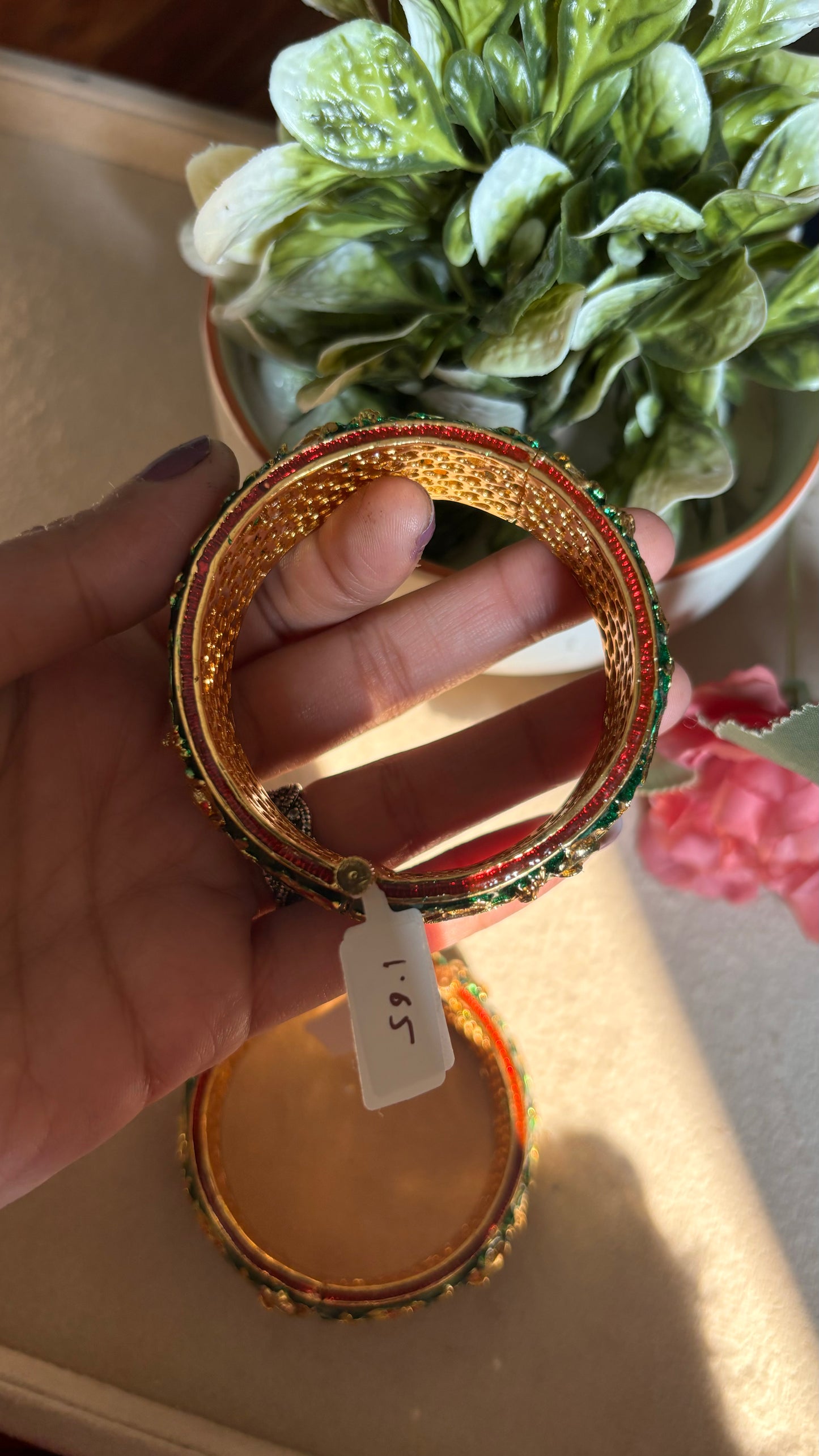 Emerald ruby meenakari bangles
