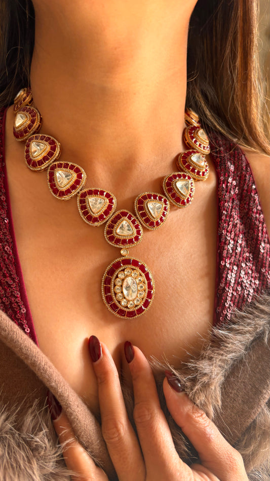 Anmol Ruby meena taker work designer collar necklace