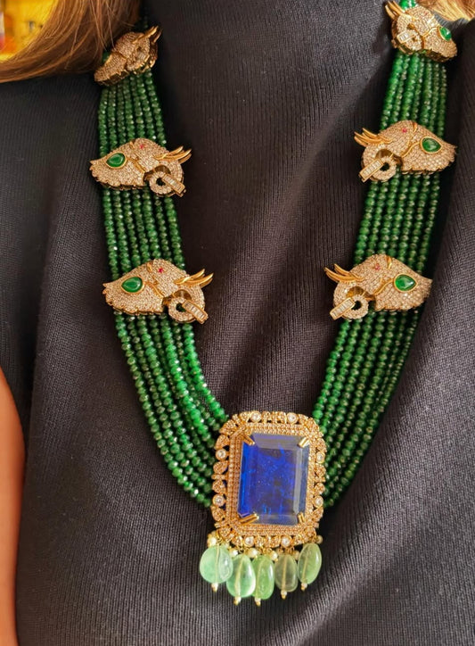 Heritage emerald and sapphire rani haar
